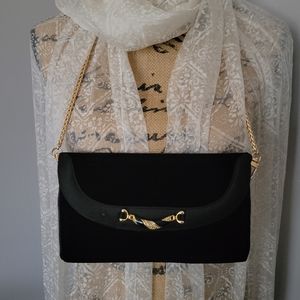 GUCCI Vintage Black Velvet Clutch Shoulderbag